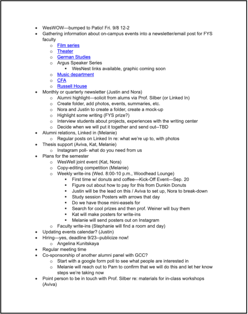 Meeting notes